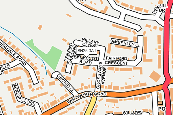 SN25 3AJ map - OS OpenMap – Local (Ordnance Survey)