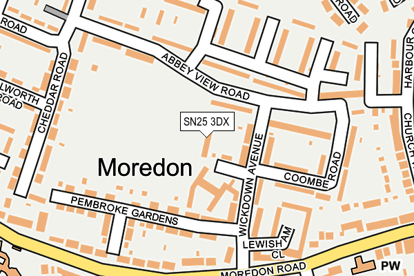 SN25 3DX map - OS OpenMap – Local (Ordnance Survey)