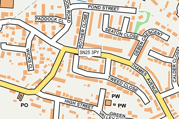 SN25 3PY map - OS OpenMap – Local (Ordnance Survey)