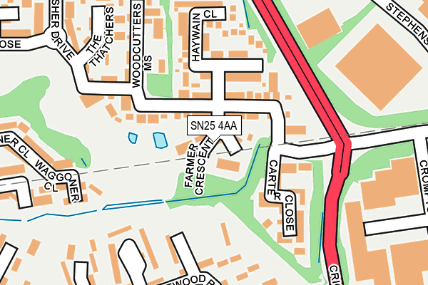 SN25 4AA map - OS OpenMap – Local (Ordnance Survey)