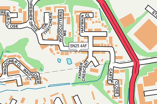 SN25 4AF map - OS OpenMap – Local (Ordnance Survey)
