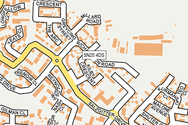 SN25 4DS map - OS OpenMap – Local (Ordnance Survey)