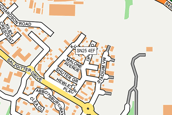 SN25 4EF map - OS OpenMap – Local (Ordnance Survey)