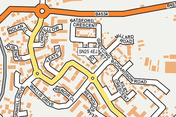 SN25 4EJ map - OS OpenMap – Local (Ordnance Survey)