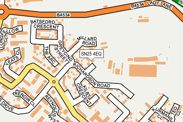 SN25 4EQ map - OS OpenMap – Local (Ordnance Survey)