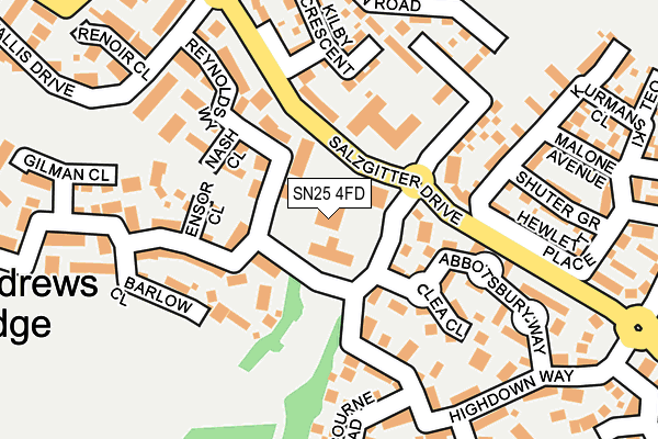 SN25 4FD map - OS OpenMap – Local (Ordnance Survey)