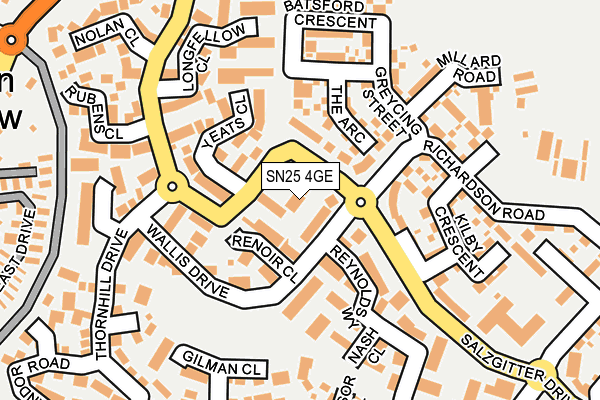 SN25 4GE map - OS OpenMap – Local (Ordnance Survey)