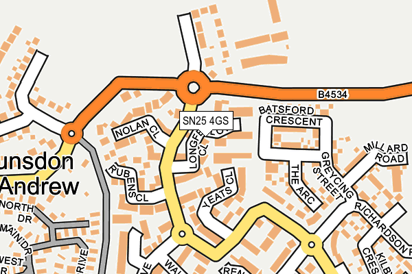 SN25 4GS map - OS OpenMap – Local (Ordnance Survey)