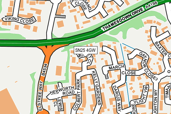 SN25 4GW map - OS OpenMap – Local (Ordnance Survey)