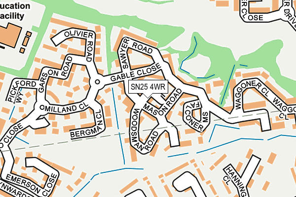 SN25 4WR map - OS OpenMap – Local (Ordnance Survey)