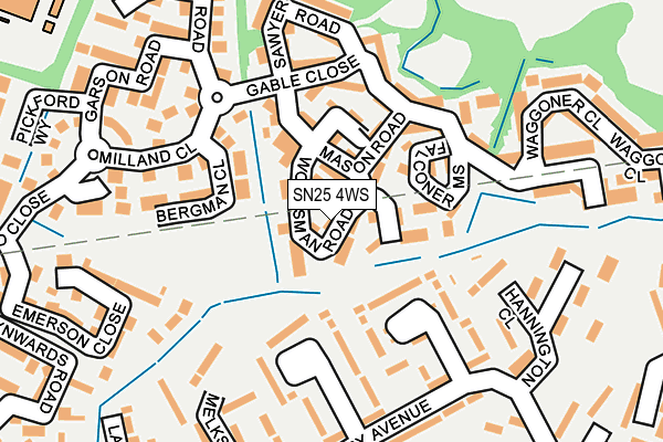 SN25 4WS map - OS OpenMap – Local (Ordnance Survey)