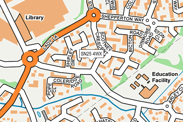 SN25 4WX map - OS OpenMap – Local (Ordnance Survey)