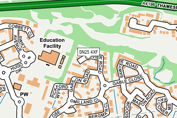 SN25 4XF map - OS OpenMap – Local (Ordnance Survey)