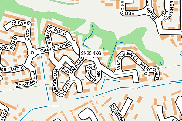 SN25 4XG map - OS OpenMap – Local (Ordnance Survey)