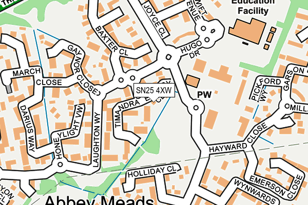 SN25 4XW map - OS OpenMap – Local (Ordnance Survey)