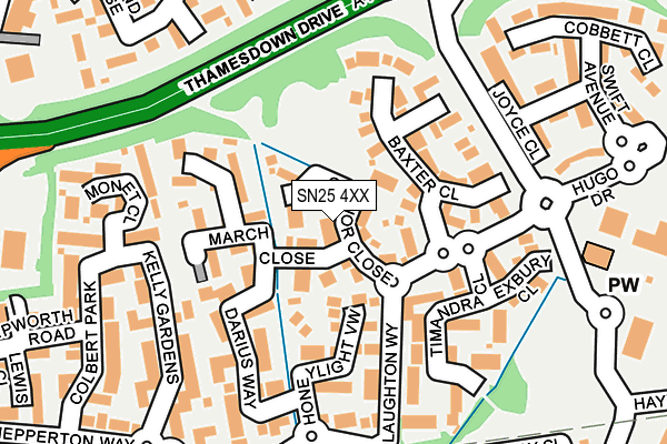 SN25 4XX map - OS OpenMap – Local (Ordnance Survey)