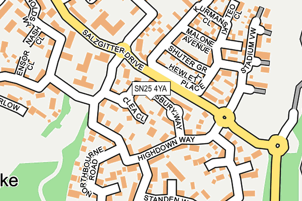 SN25 4YA map - OS OpenMap – Local (Ordnance Survey)