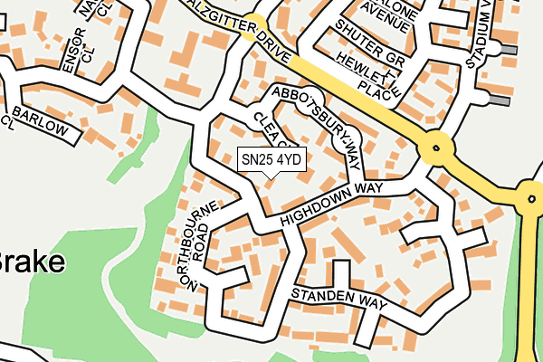 SN25 4YD map - OS OpenMap – Local (Ordnance Survey)