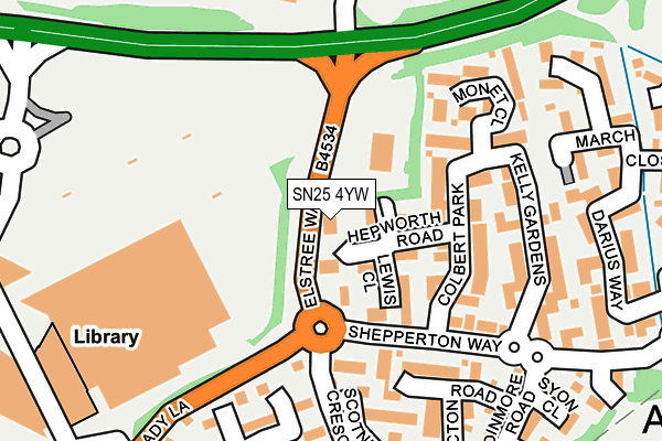 SN25 4YW map - OS OpenMap – Local (Ordnance Survey)