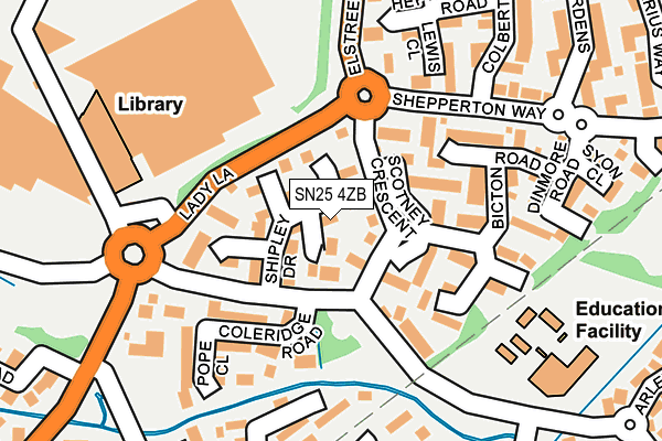SN25 4ZB map - OS OpenMap – Local (Ordnance Survey)