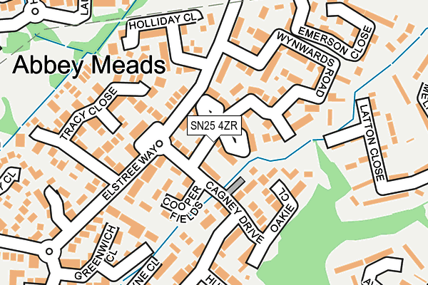 SN25 4ZR map - OS OpenMap – Local (Ordnance Survey)