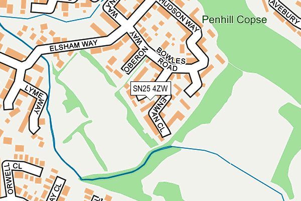 SN25 4ZW map - OS OpenMap – Local (Ordnance Survey)