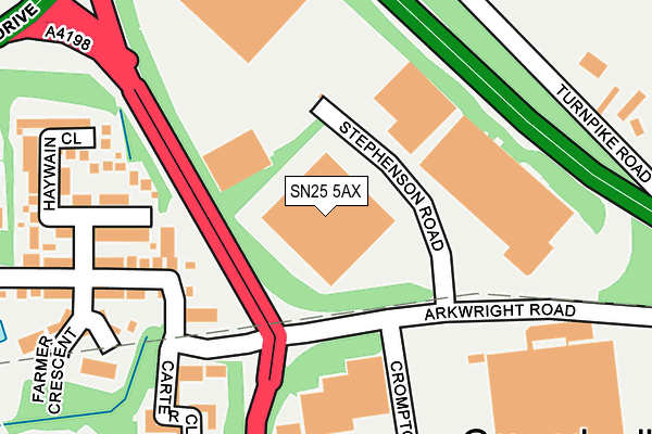 SN25 5AX map - OS OpenMap – Local (Ordnance Survey)