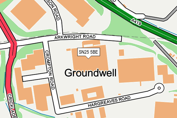 SN25 5BE map - OS OpenMap – Local (Ordnance Survey)