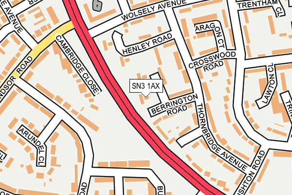 SN3 1AX map - OS OpenMap – Local (Ordnance Survey)