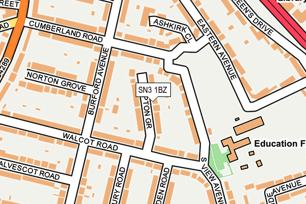SN3 1BZ map - OS OpenMap – Local (Ordnance Survey)