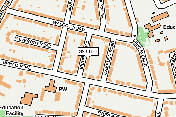 SN3 1DD map - OS OpenMap – Local (Ordnance Survey)