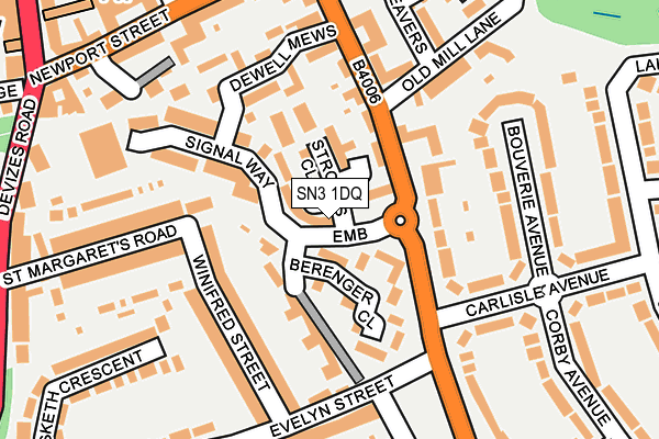 SN3 1DQ map - OS OpenMap – Local (Ordnance Survey)