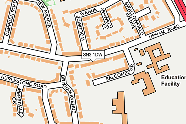 SN3 1DW map - OS OpenMap – Local (Ordnance Survey)