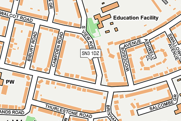 SN3 1DZ map - OS OpenMap – Local (Ordnance Survey)