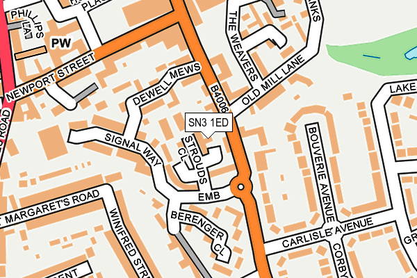 SN3 1ED map - OS OpenMap – Local (Ordnance Survey)