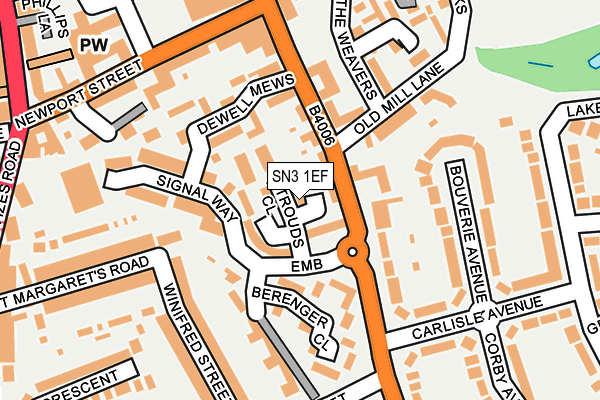 SN3 1EF map - OS OpenMap – Local (Ordnance Survey)