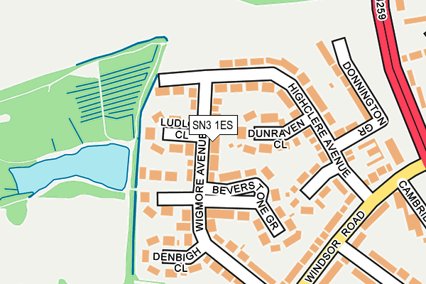 SN3 1ES map - OS OpenMap – Local (Ordnance Survey)