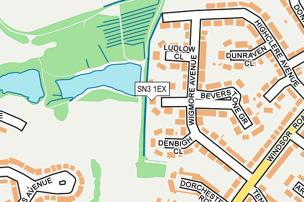 SN3 1EX map - OS OpenMap – Local (Ordnance Survey)