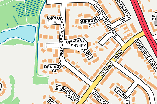 SN3 1EY map - OS OpenMap – Local (Ordnance Survey)
