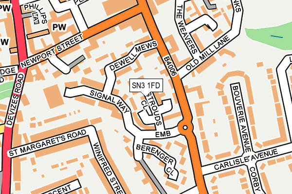 SN3 1FD map - OS OpenMap – Local (Ordnance Survey)