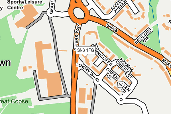 SN3 1FG map - OS OpenMap – Local (Ordnance Survey)