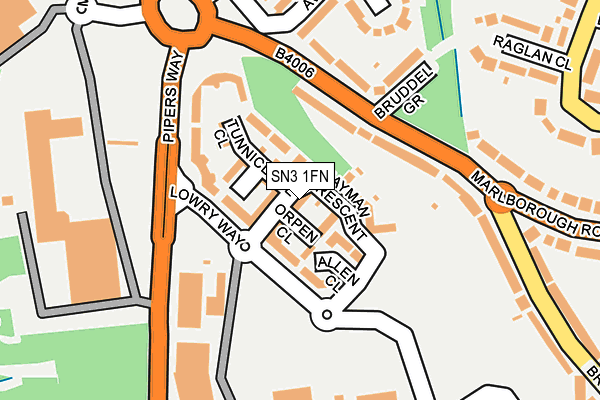SN3 1FN map - OS OpenMap – Local (Ordnance Survey)