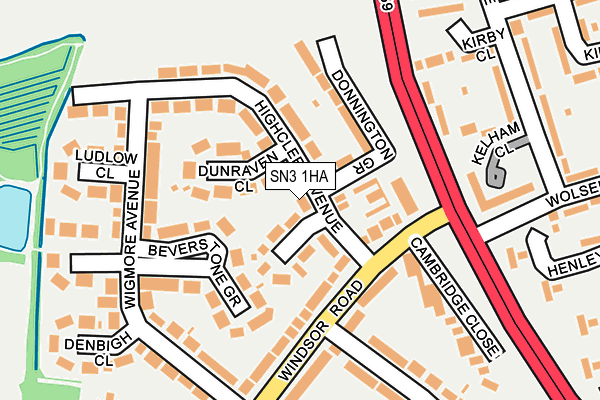 SN3 1HA map - OS OpenMap – Local (Ordnance Survey)