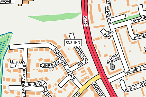 SN3 1HD map - OS OpenMap – Local (Ordnance Survey)