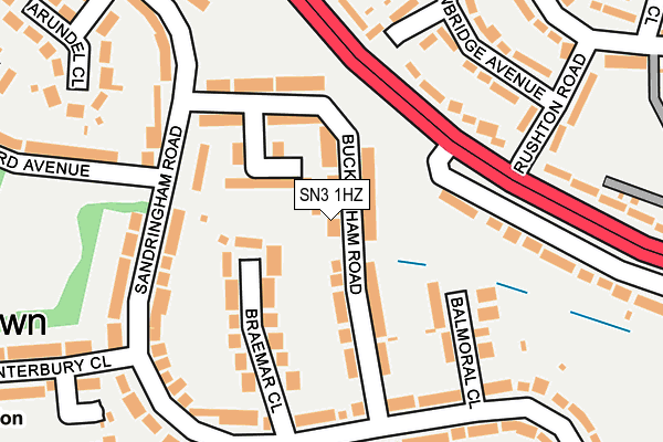SN3 1HZ map - OS OpenMap – Local (Ordnance Survey)