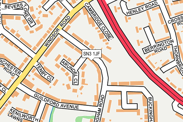 SN3 1JF map - OS OpenMap – Local (Ordnance Survey)