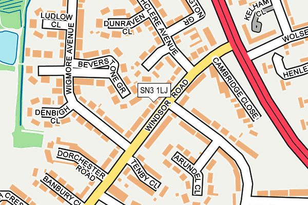 SN3 1LJ map - OS OpenMap – Local (Ordnance Survey)