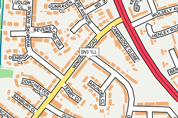 SN3 1LL map - OS OpenMap – Local (Ordnance Survey)