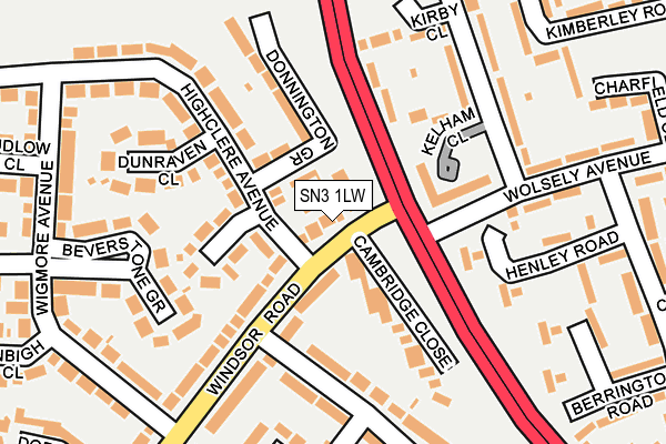 SN3 1LW map - OS OpenMap – Local (Ordnance Survey)
