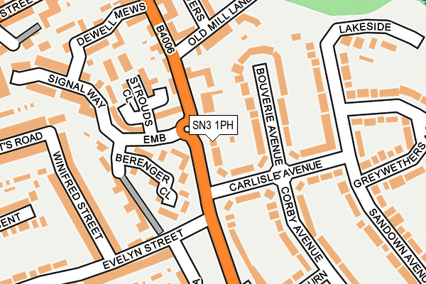 SN3 1PH map - OS OpenMap – Local (Ordnance Survey)